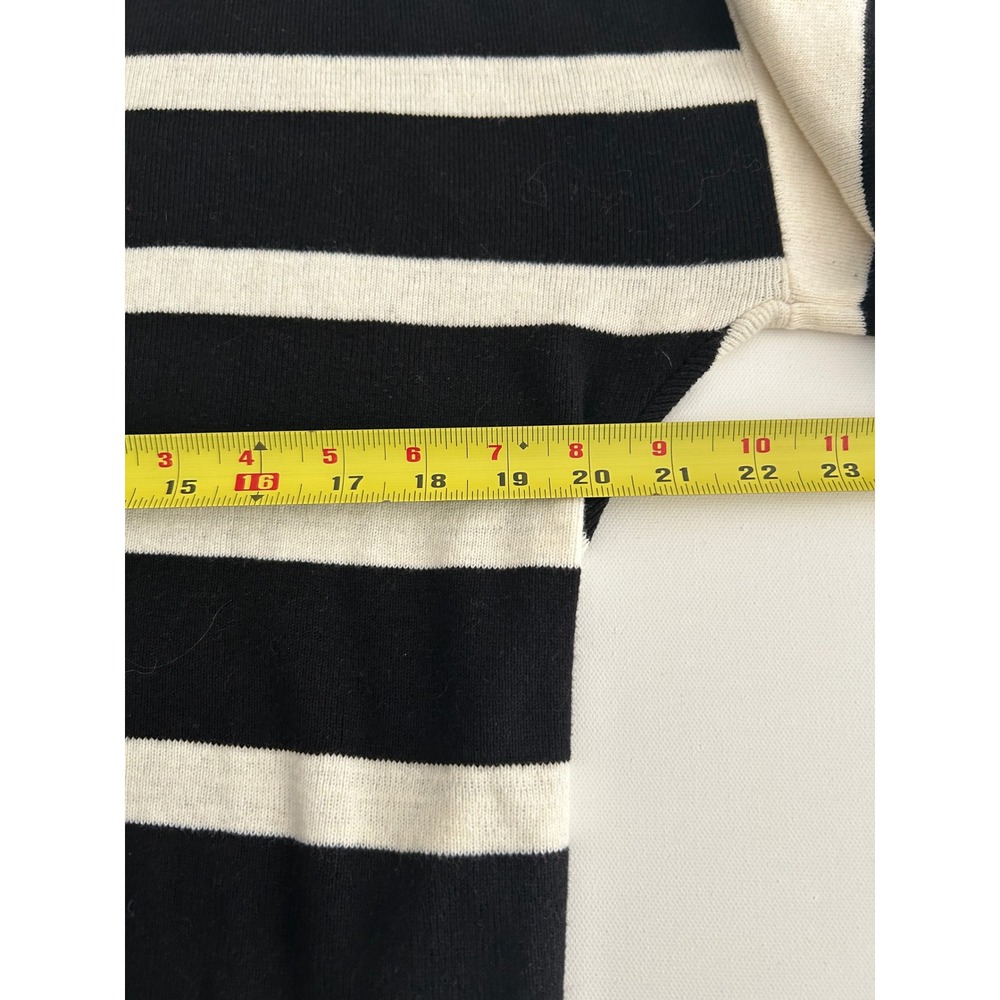 Croft & Barrow Women's Striped Crewneck Sweater Black/Cream Size M - Picture 3 of 5